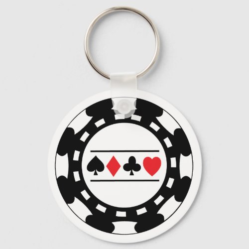 Black Casino Chip Keychain