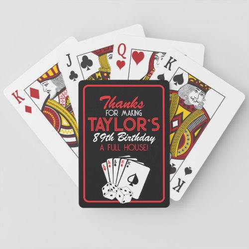 Black Casino Poker Birthday Favor Playing Cards