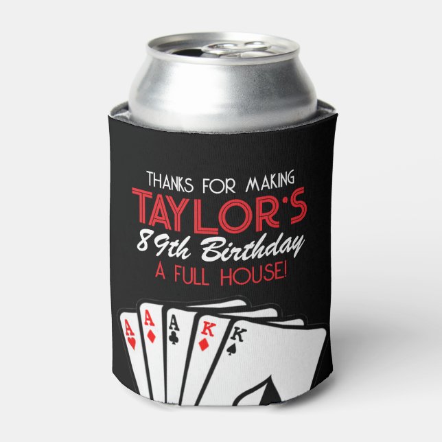 Black Casino Poker Birthday Party Favor  Can Cooler (Can Front)