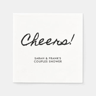 Black Casual Calligraphy Cheers Napkins