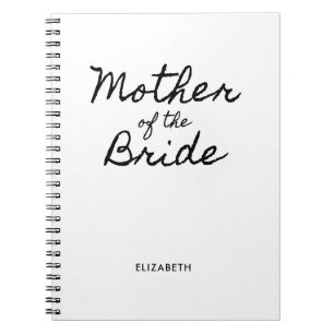 Black Casual Calligraphy Mother of the Bride Notebook