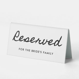 Black Casual Calligraphy Reserved Table Tent