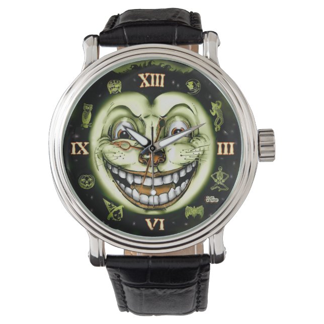 Black Cat 13 Clock Halloween Watch (Front)