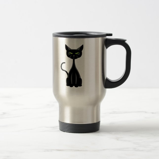 Black Cat 2 Travel Mug (Right)