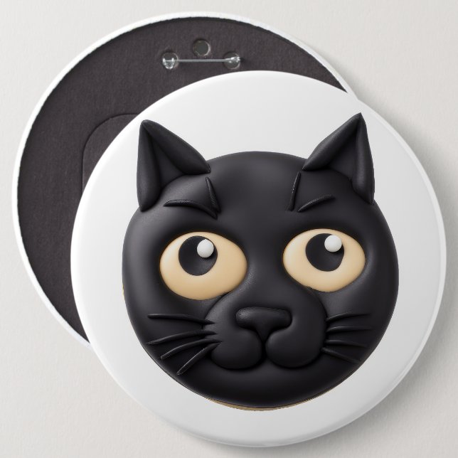 Black Cat 3D Inspired Button (Front & Back)