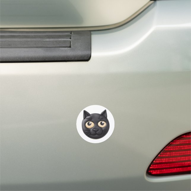 Black Cat 3D Inspired Car Magnet (In Situ)