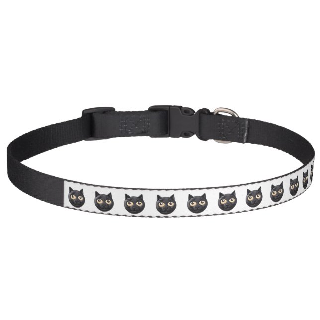 Black Cat 3D Inspired Pet Collar (Front)