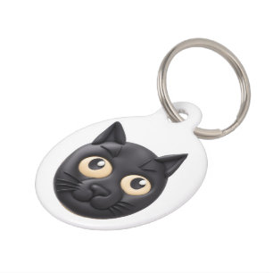Black Cat 3D Inspired Pet ID Tag