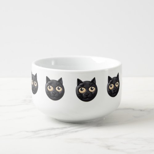 Black Cat 3D Inspired Soup Mug