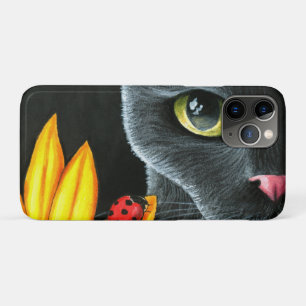 Black Cat 510 ladybug yellow flower iPhone 11 Pro Case