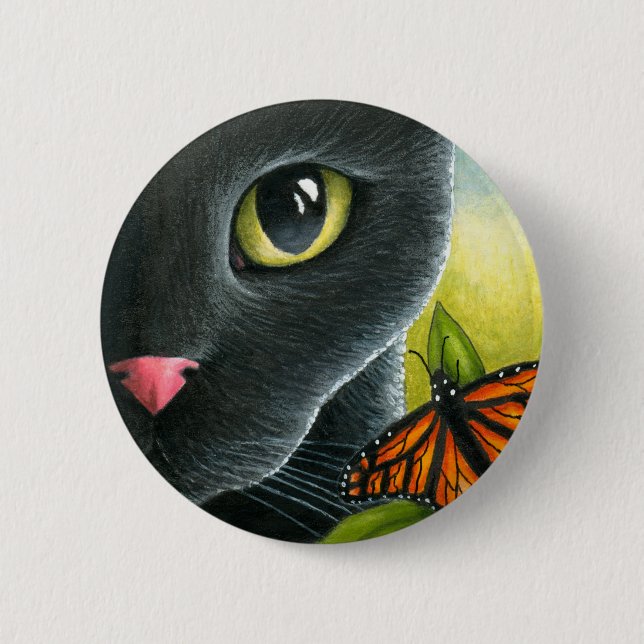 Black Cat 555 Button (Front)