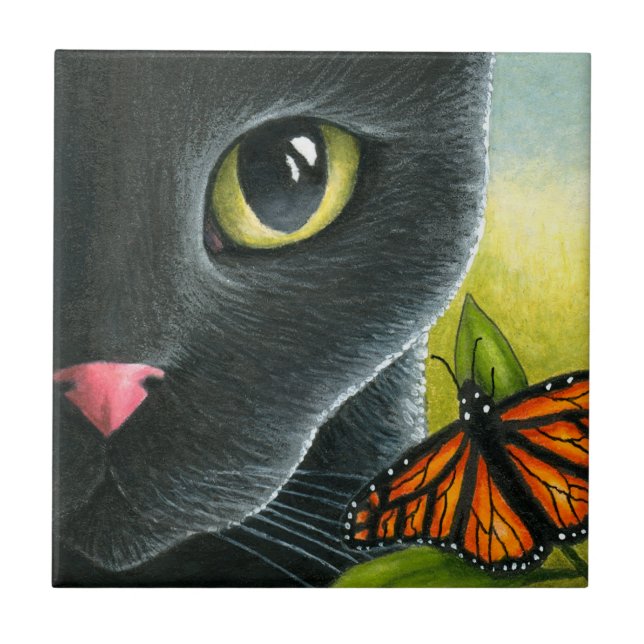 Black Cat 555 Ceramic Tile (Front)