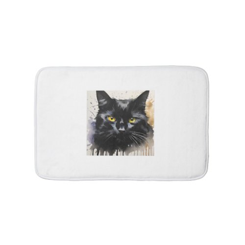 Black cat  8 bath mat