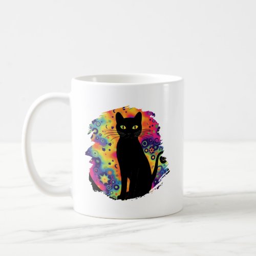 Black cat 8  coffee mug