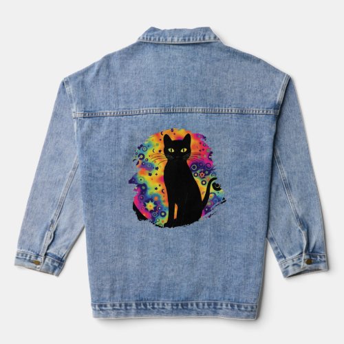 Black cat 8  denim jacket