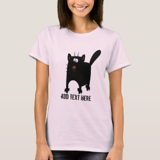 Black Cat Abstract add text T-Shirt