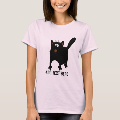 Black Cat Abstract add text T_Shirt