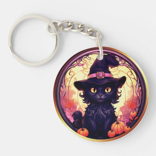  Black Cat Acrylic Keychain