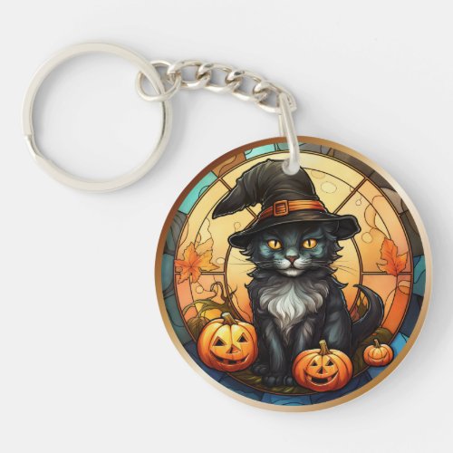 Black Cat Acrylic Keychain 