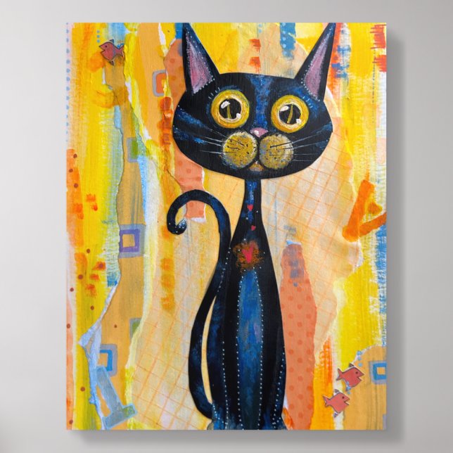 Black Cat Acrylic Photo Tile (Front Set)