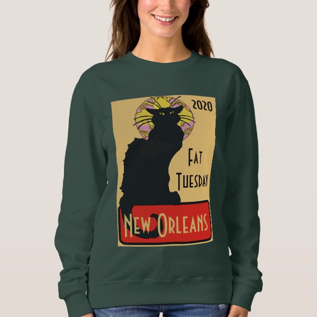Black Cat, Add Text, Place, Name, Date edit Sweatshirt (Front)