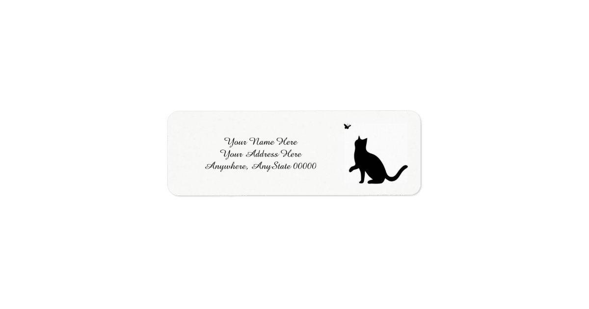 Black Cat Address Labels Zazzle