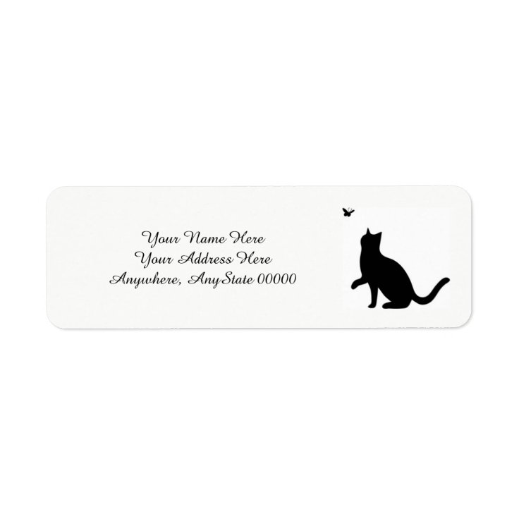Black Cat Address Labels Zazzle