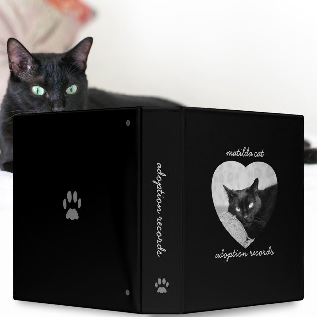 Black Cat Adoption Records Pet Photo Binder (Creator Uploaded)