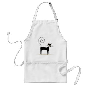 Black cat adult apron