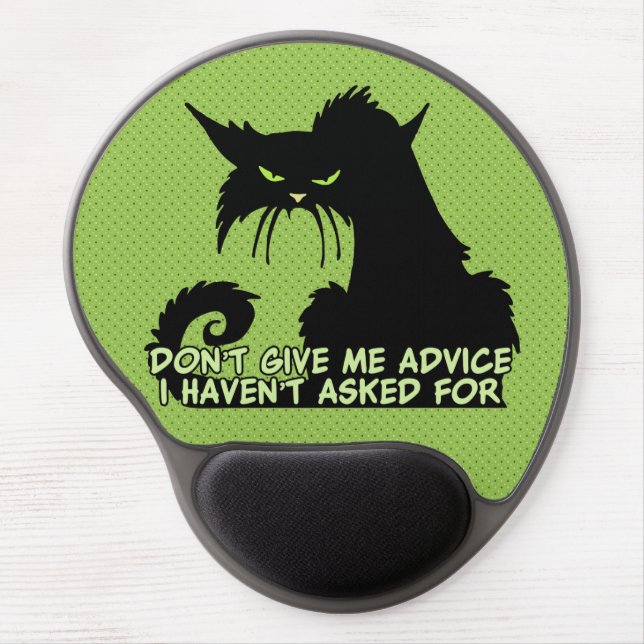 Black Cat Advice Saying Gel Mouse Pad (Front)