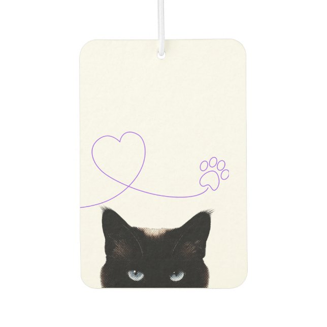 Black cat  air freshener (Front)