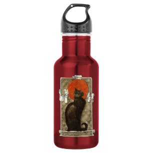 Black Cat, Alexandre Steinlen Stainless Steel Water Bottle