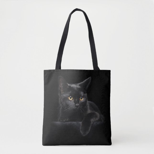 Black Cat All-Over-Print Tote Bag (Front)