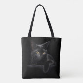Black Cat All-Over-Print Tote Bag (Back)