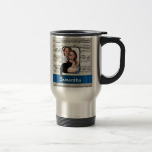 Black cat and butterflies travel mug
