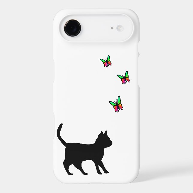 Black Cat and Butterfly Case-Mate iPhone Case (Back)