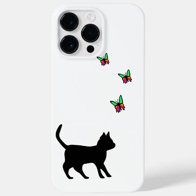 Black Cat and Butterfly Case-Mate iPhone Case (Back)