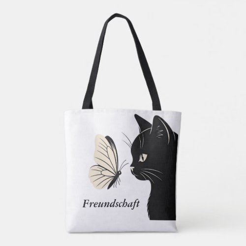 Black Cat and Butterfly Mysterious Tote Bag