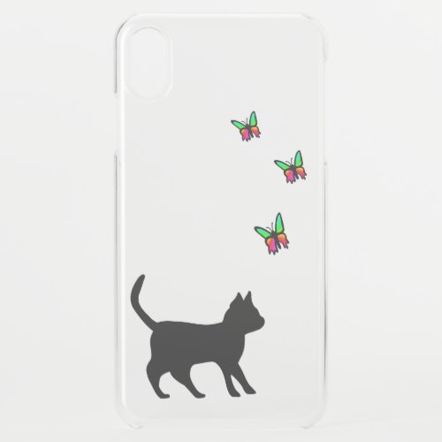 Black Cat and Butterfly iPhone XS Max Case