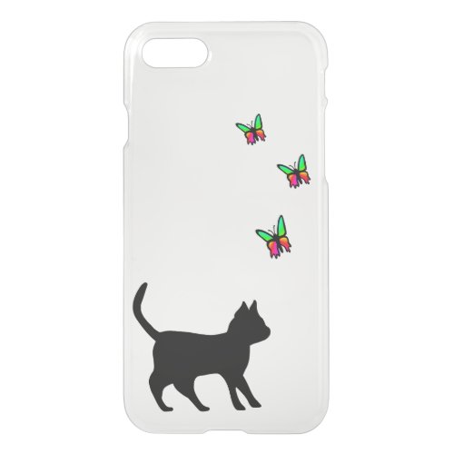 Black Cat and Butterfly iPhone SE87 Case