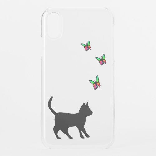 Black Cat and Butterfly iPhone XR Case