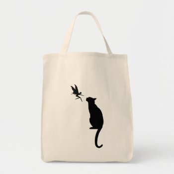 Black Cat And Fairy Silhouette Tote Bag by abadu44 at Zazzle