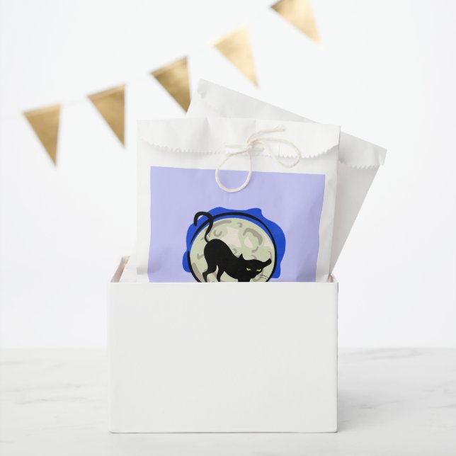Black Cat and Full Moon Blue Background, ZSSG Favor Bag (Party)