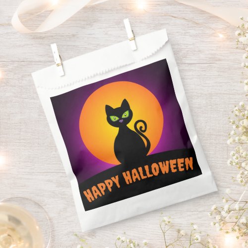 Black Cat and Full Moon Favor Bag