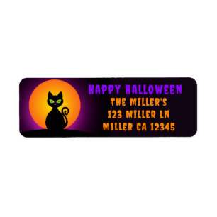 Black Cat and Full Moon Label