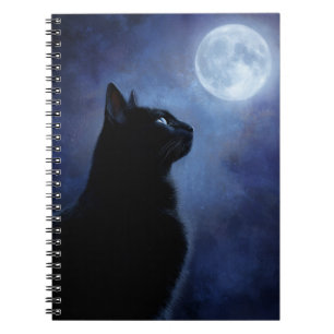 Black Cat and Full Moon Notebook