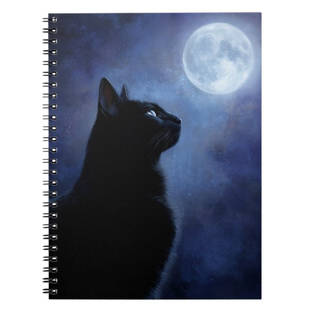 Black Cat and Full Moon Notebook (Front)