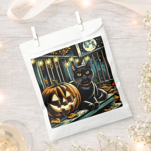 Black Cat and Jack_O_Lantern Halloween Favor Bag