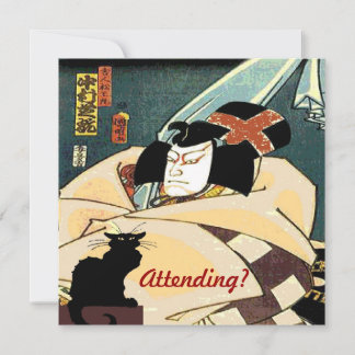 Black Cat and Japanese Man, Attending? Invitation
