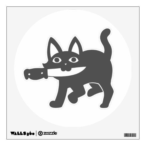 Black Cat And Knife _ Choose background color Wall Decal